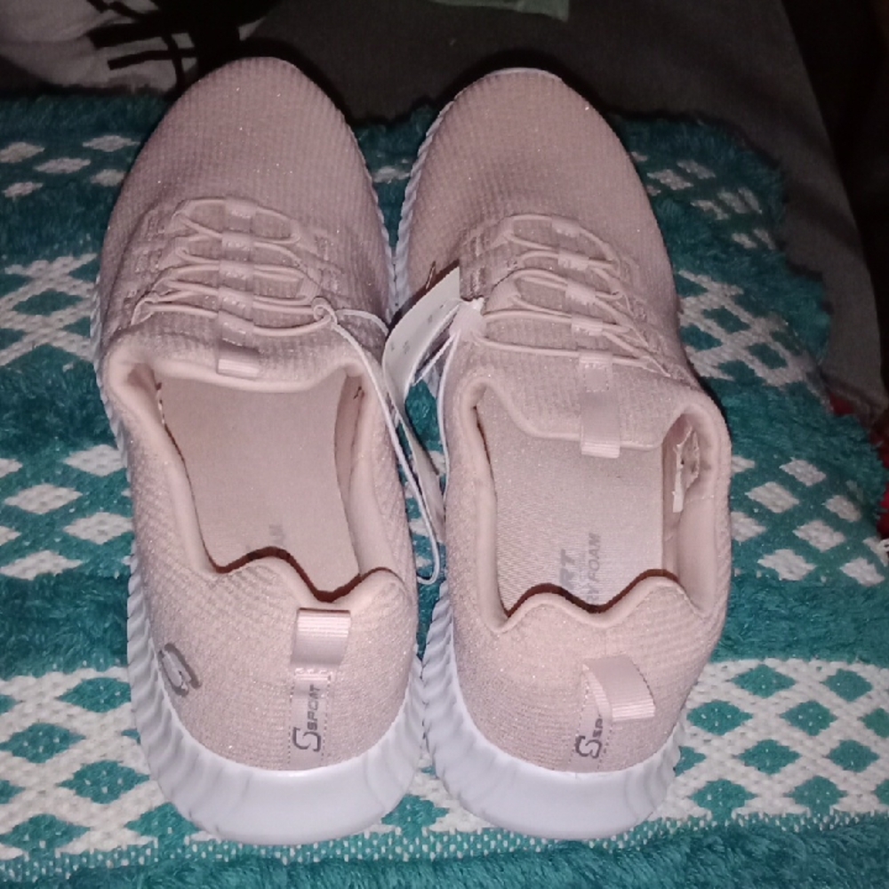 Skechers Sparkly Blush Pink Athletic Shoes